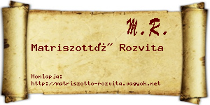 Matriszottó Rozvita névjegykártya